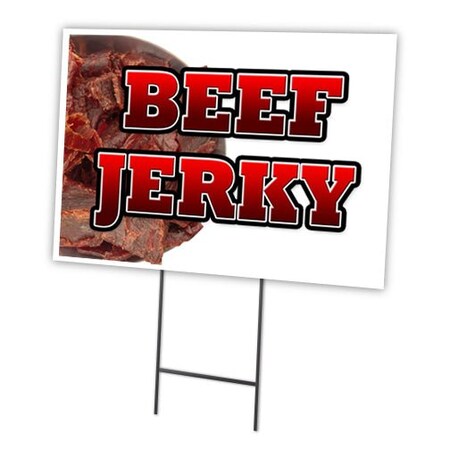 Signmission Beef Jerky Yard Sign & Stake outdoor plastic coroplast window, C-1216 Beef Jerky C-1216 Beef Jerky